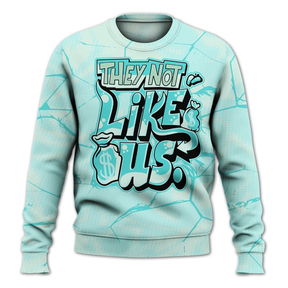 Sweatshirt To Match Low OG Washed Teal 1s - Dislike Us Crack All Over Print