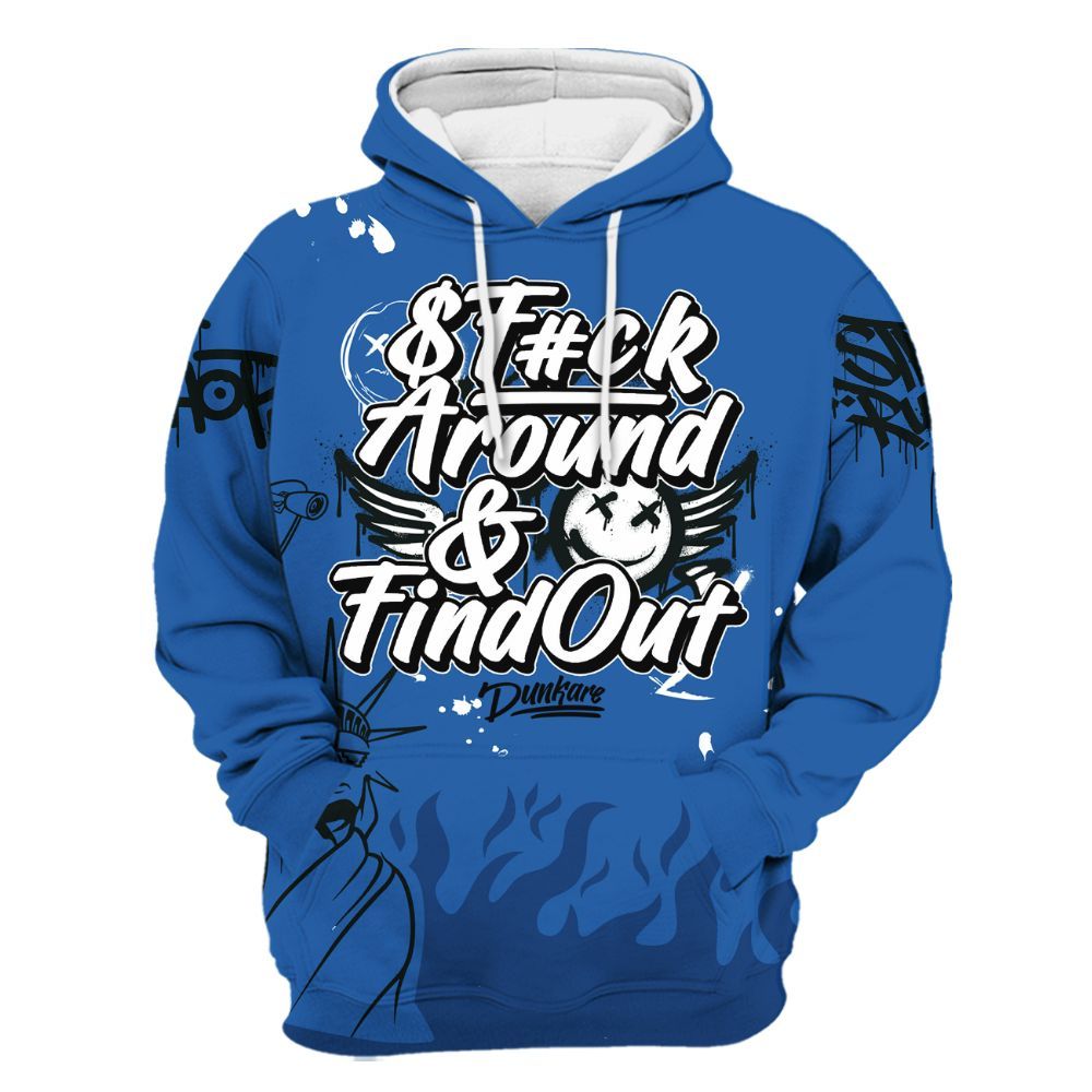 Hoodie To Match Brave Blue 13s - Graphic Fck Around Find Out All Over Print