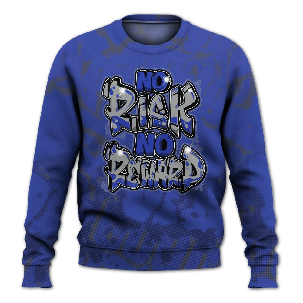 Sweatshirt To Match Air Max Plus Black Racer Blue - No Risks No Reward Street All Over Print