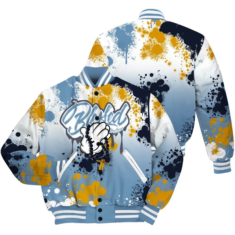 Varsity Jacket To Match High OG First In Flight 1s Shirt, God Blessed Dripping All Over Print