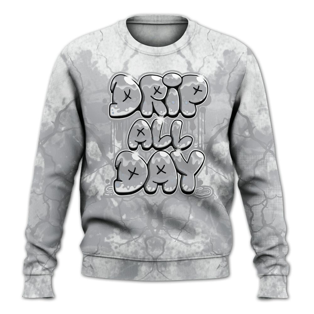 Sweatshirt To Match Low OG Wolf Grey 1s - DRIPPIN Days Graphic Halloween All Over Print
