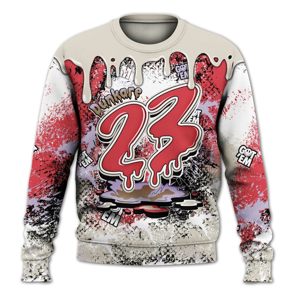 Sweatshirt To Match Peanut Butter Jelly 5s - Dripping 23 Drip All Over Print