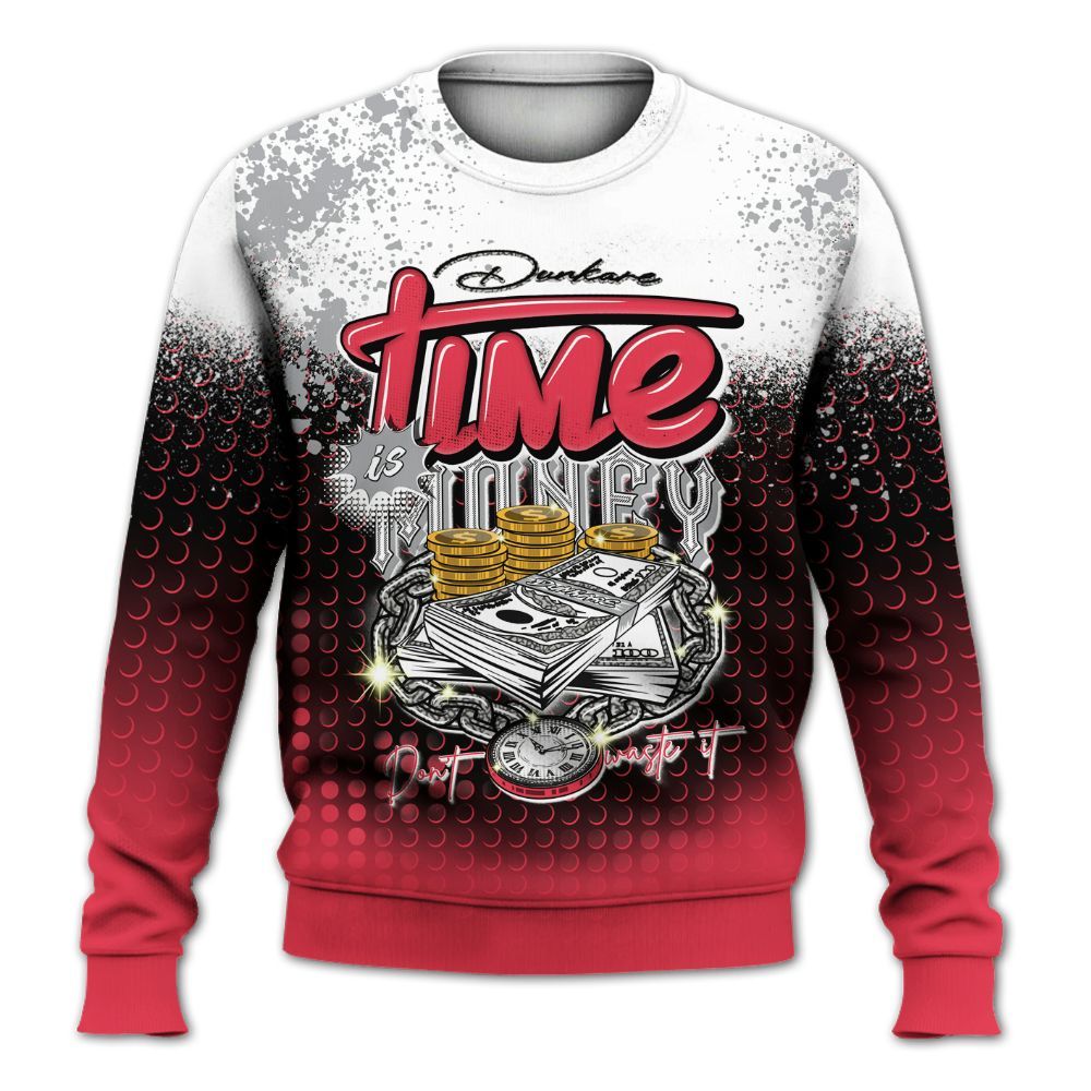 Sweatshirt To Match Black Cement 3s - Halftone Time Is Money All Over Print