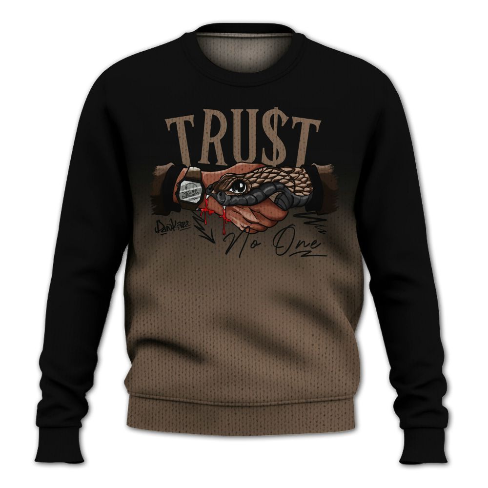 Knitted Sweater To Match Dark Mocha Jack - Snake Trust No One Drip