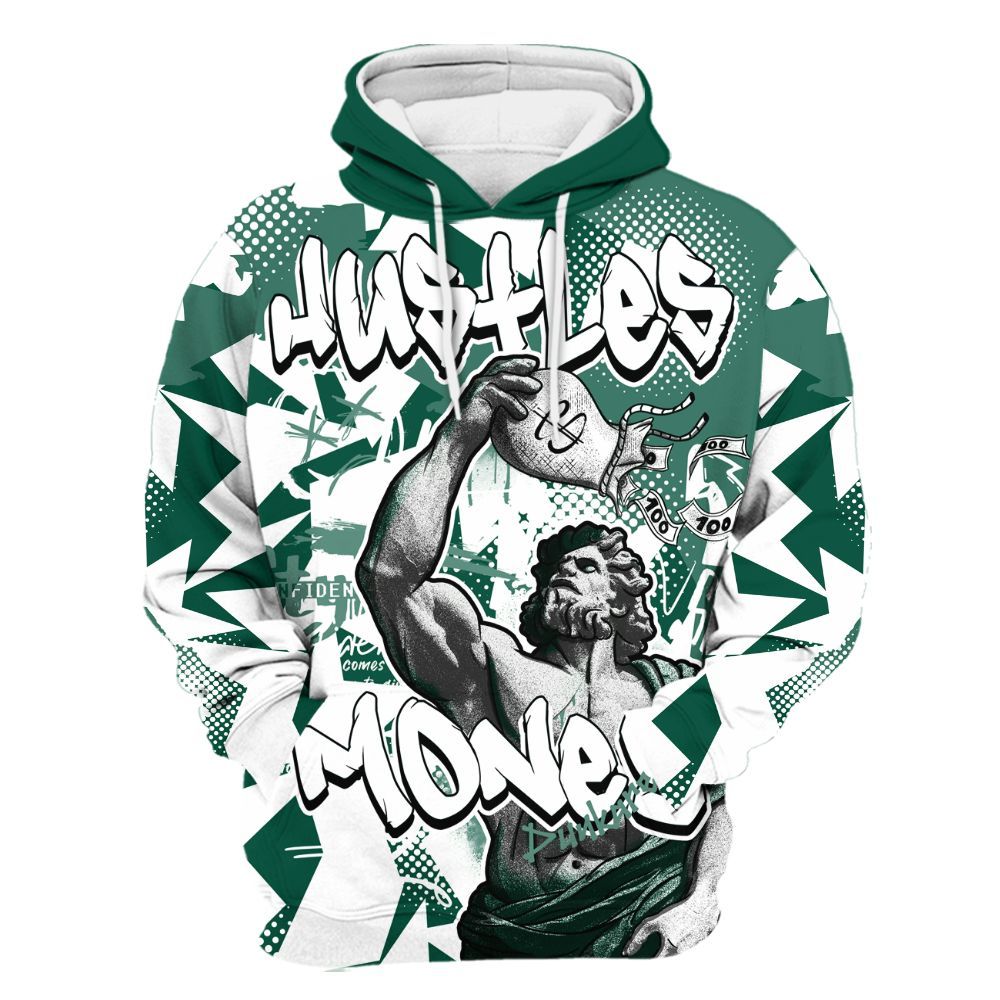 Hoodie To Match Oxidized Green 4s - Huslte Money Retro All Over Print