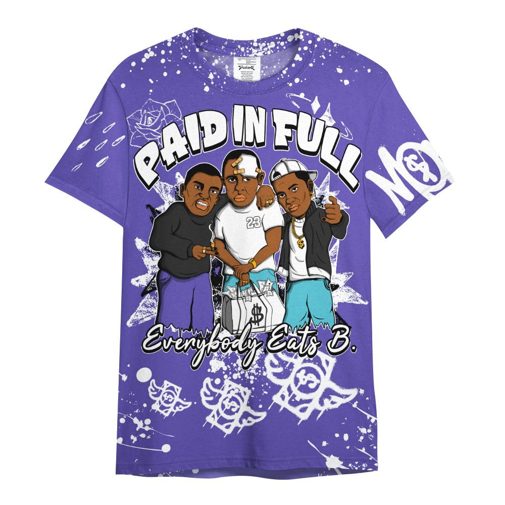 Shirt To Match SB Dunk Low Purple Lagoon - Everybody Paid In Full Crayon All Over Print