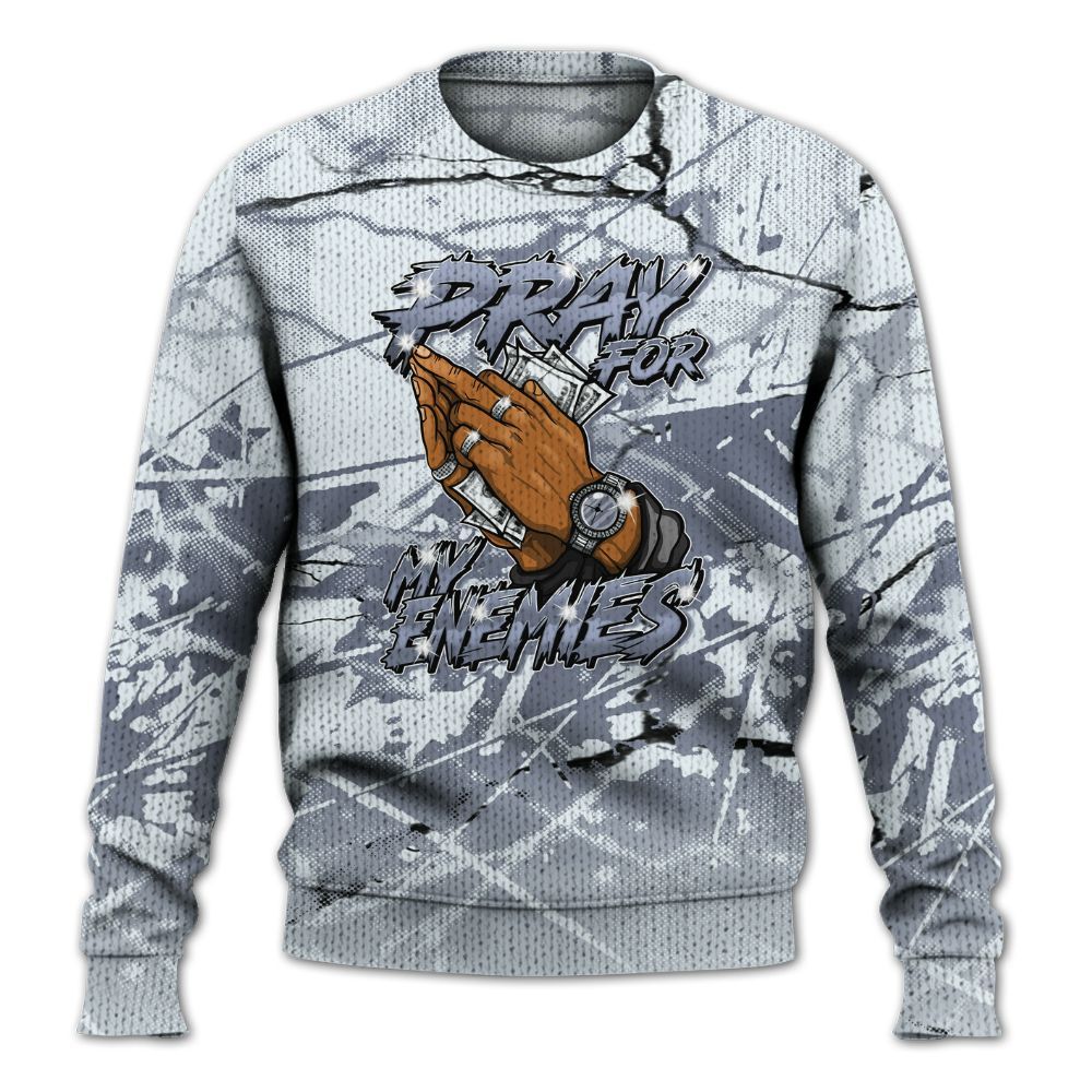 Knitted Sweater To Match Air Foamposite Jin Kazama - Prayed For Enemies Graphic