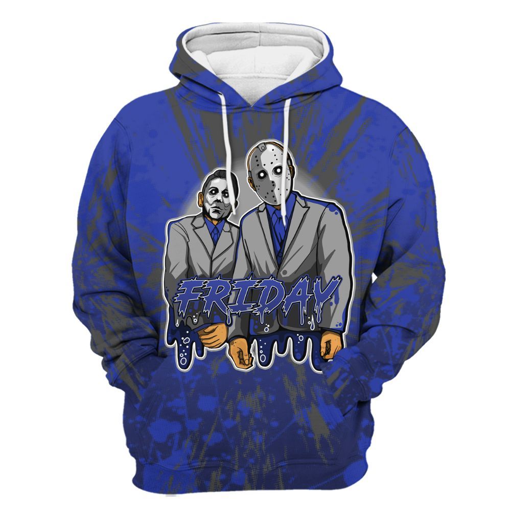 Hoodie To Match Air Max Plus Black Racer Blue - Friday Halloween Graphic Luxury All Over Print