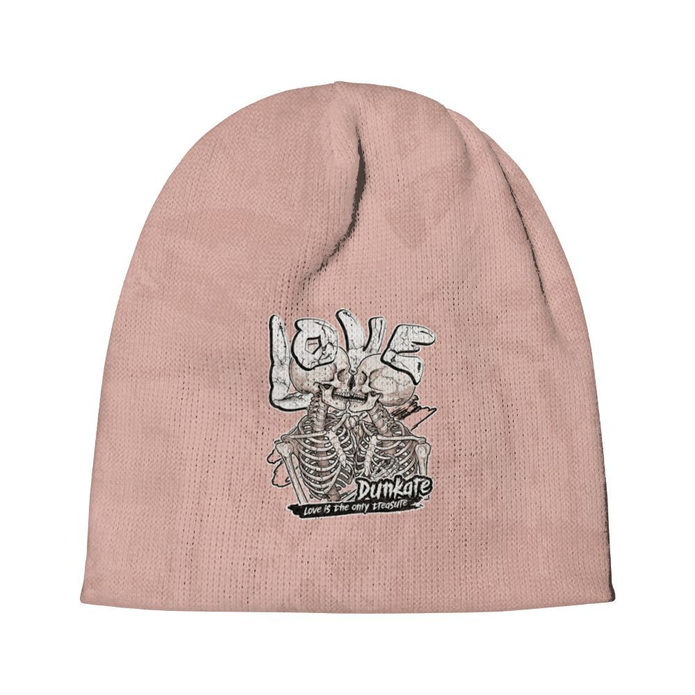 Dunkare Dunk Low Pink Velvet Hat - Skull Love Beanie Hat