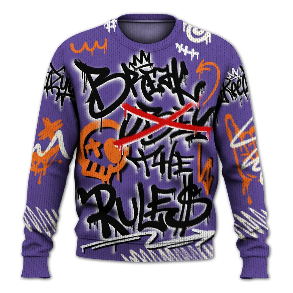 Knitted Sweater To Match Air Max Waffle SP Voltage Purple - Break Rules Streetwear