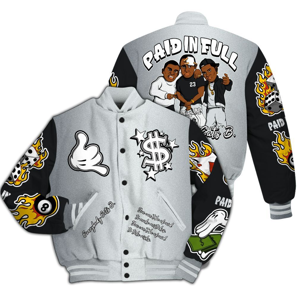 Varsity Jacket To Match Cap And Gown 6s - Everybody Paid In Full Graphic All Over Print