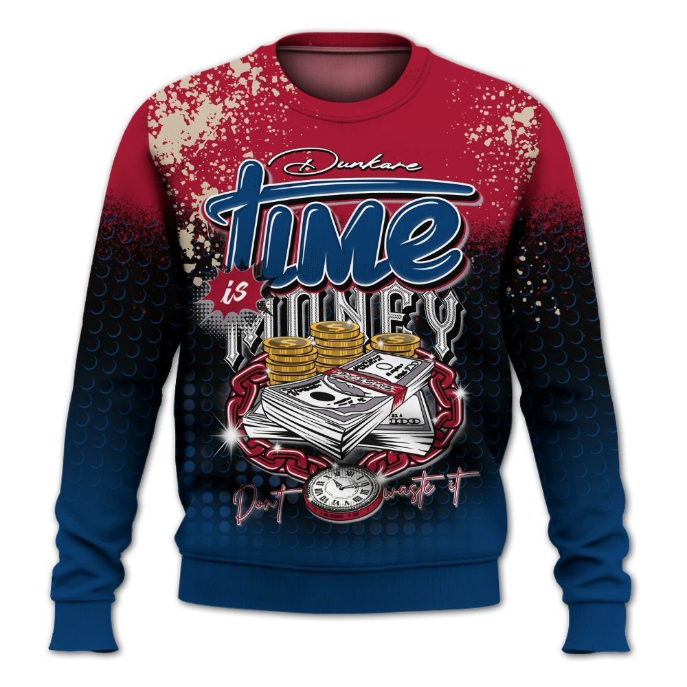 Sweatshirt To Match Rare Air 4s - Time Is Money Halftone All Over Print