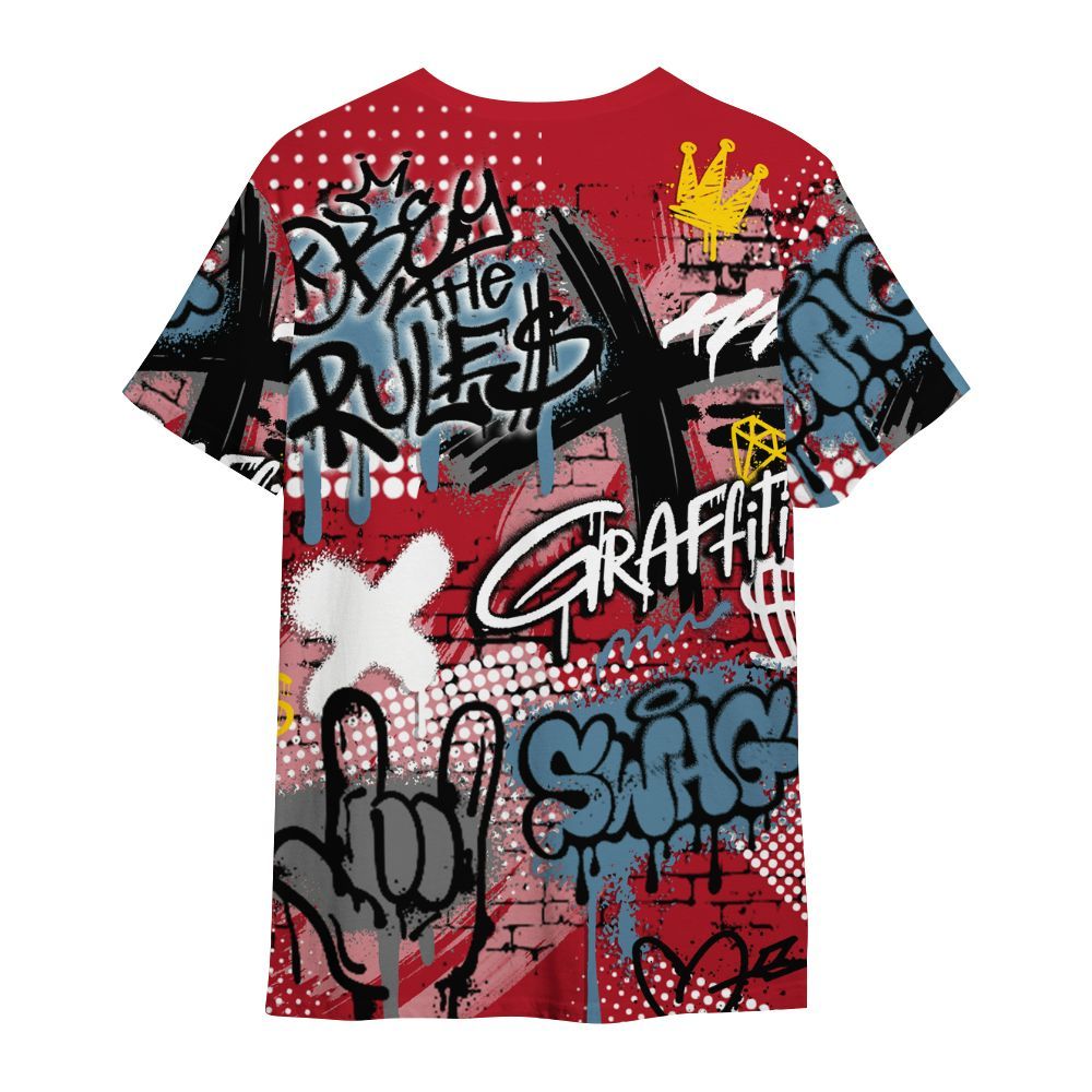 Shirt To Match Retro Raging Bull 5s - True It Real Graffiti Streetwear All Over Print
