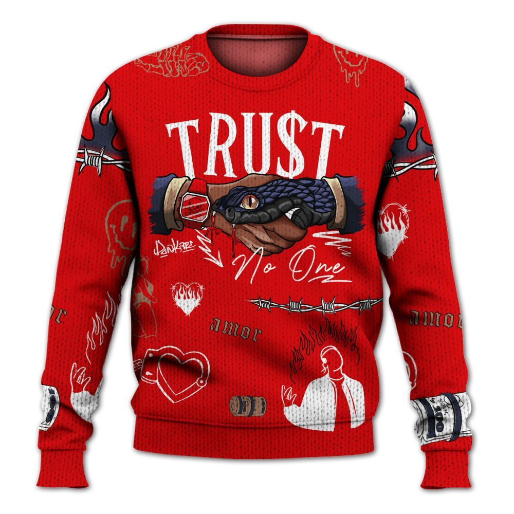 Knitted Sweater To Match Low OG Howard Bison 1s - Snake Trust No One