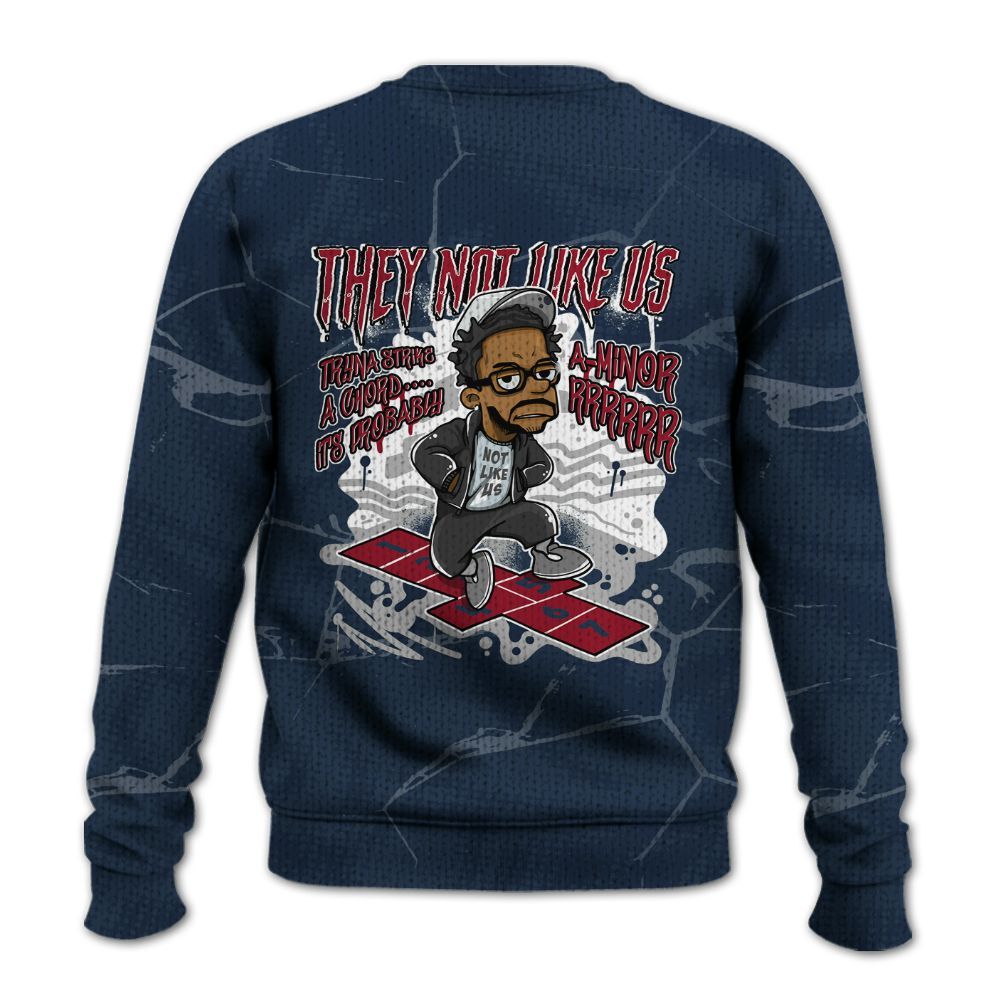 Knitted Sweater To Match White Midnight Navy 6s - Hopscotch Dislike Us Graphic Crack