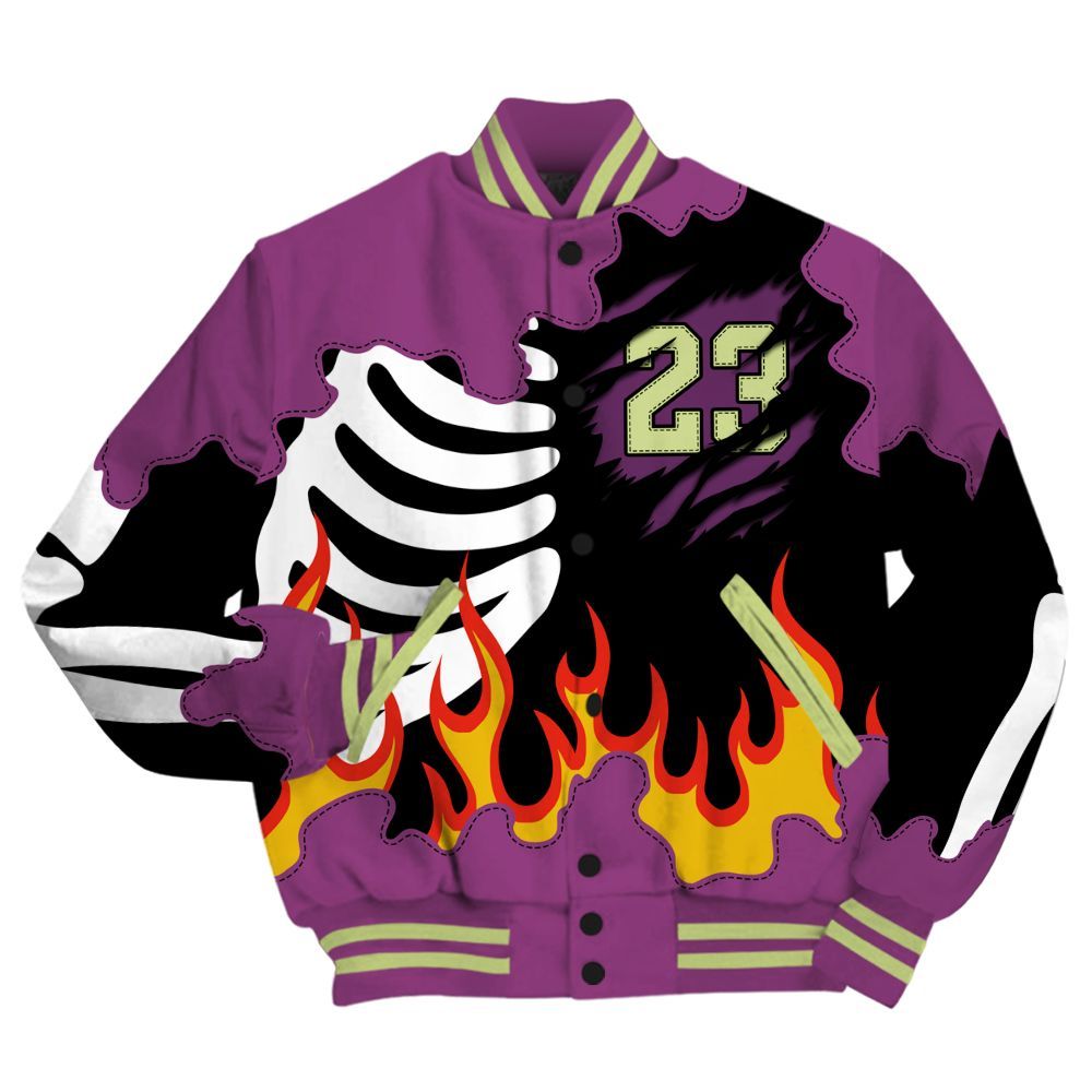 Varsity Jacket To Match Ja 2 Staregazer - Burning Skeleton 23 G.O.A.T All Over Print