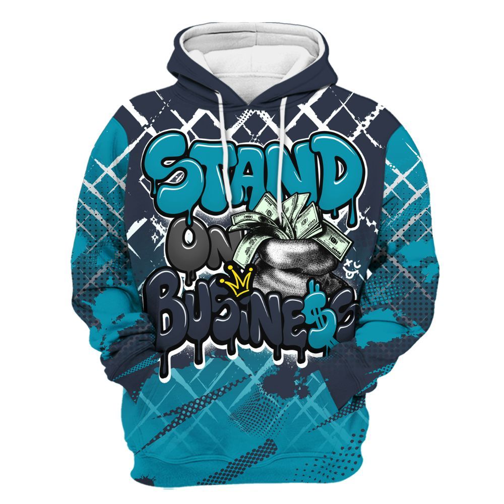 Hoodie To Match Retro Obsidian 13s - Halftone Stand Business Dripping All Over Print