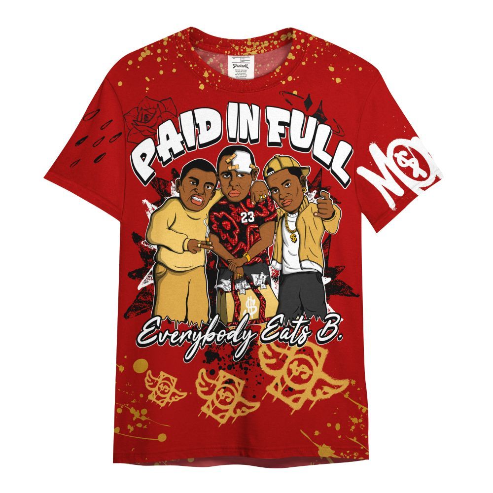 Shirt To Match OG Low Last Dance At The Garden 1s - Everybody Paid In Full Crayon All Over Print