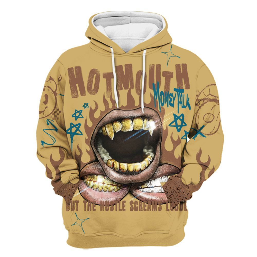 Hoodie To Match Retro Cacao Wow 4s - Mouth Burning Street Style All Over Print