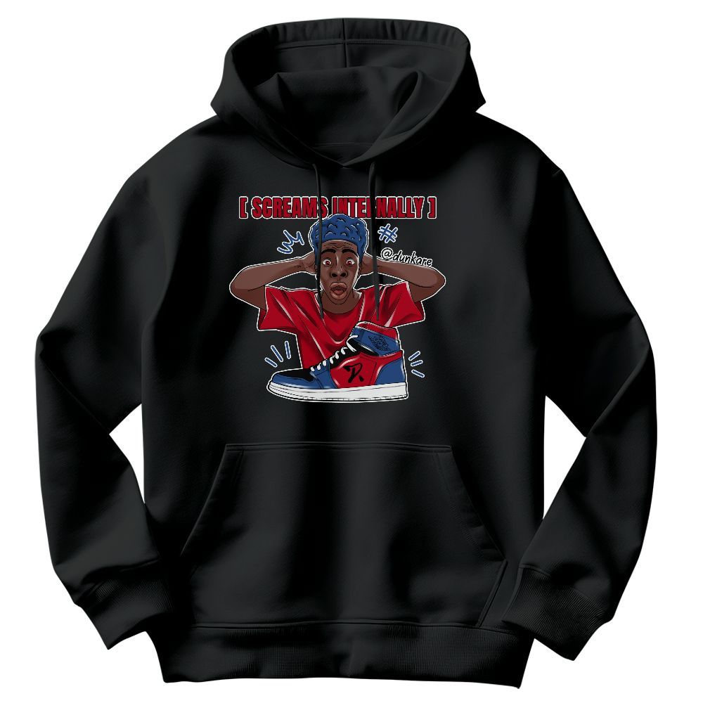 Sweatshirt To Match Air Griffey Max Black Red Navy Blue 1s - Scream Internally Graphic