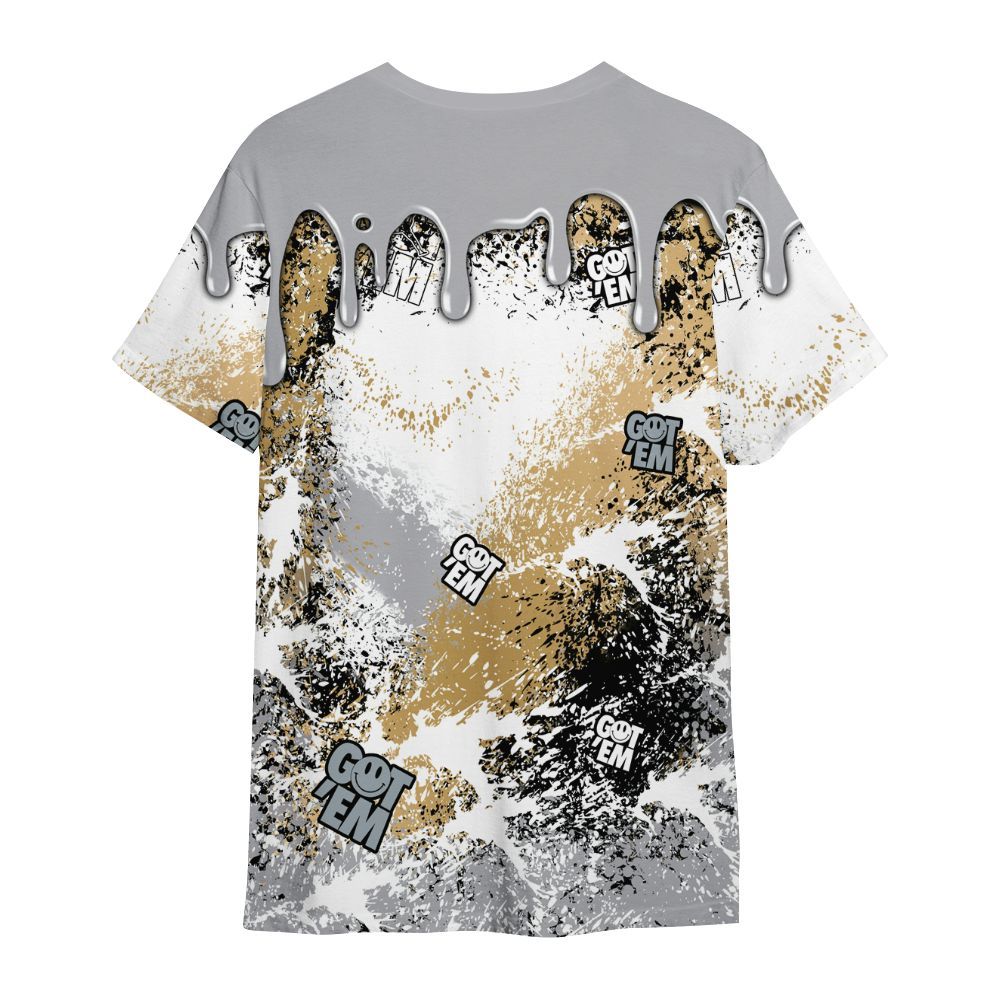 Shirt To Match Retro High OG Cool Grey 1s - Dripping 23 Drip All Over Print