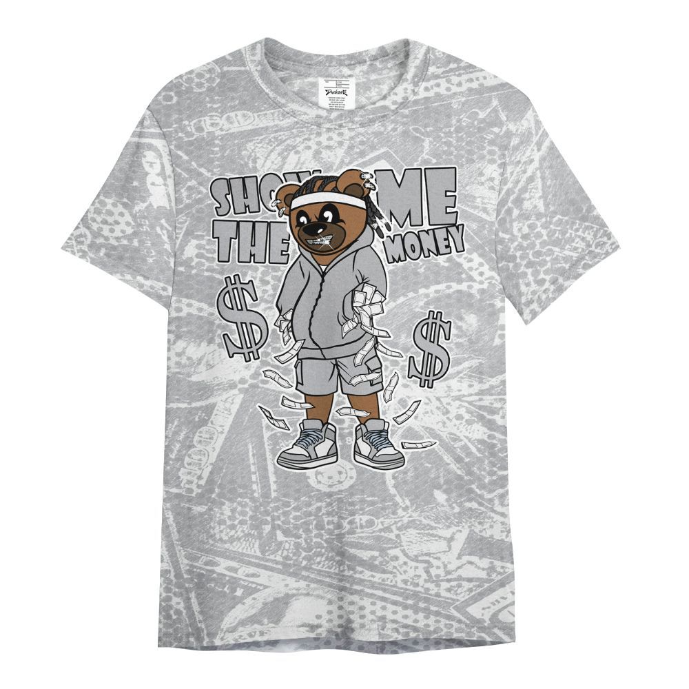 Shirt To Match Low OG Wolf Grey 1s - Show Me Bear Banknotes Art All Over Print