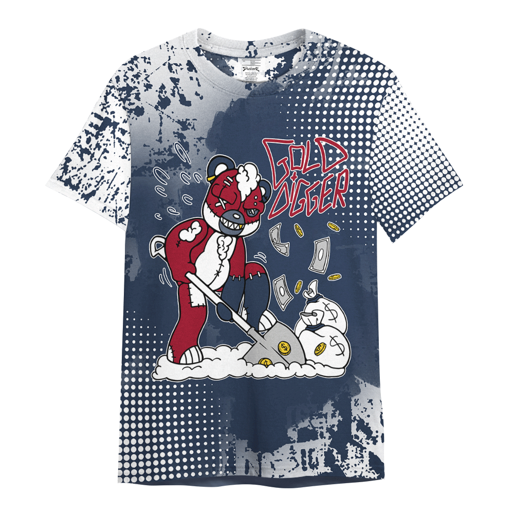 Shirt To Match Navy Blue 2024 6s - Goal Digger Glitch Dot Shirt Unisex