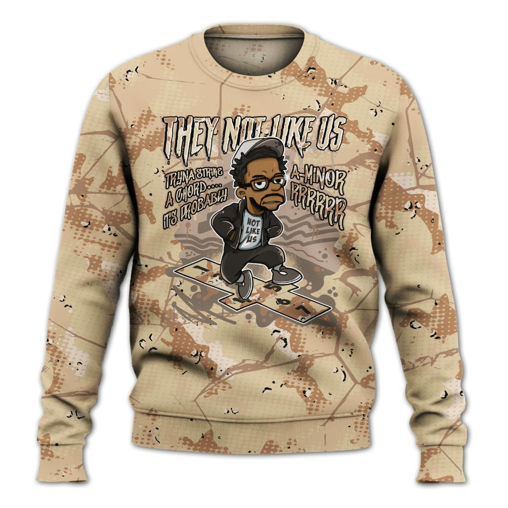 Sweatshirt To Match Desert Camo 3s - Hopscotch Dislike Us Graphic Crack All Over Print