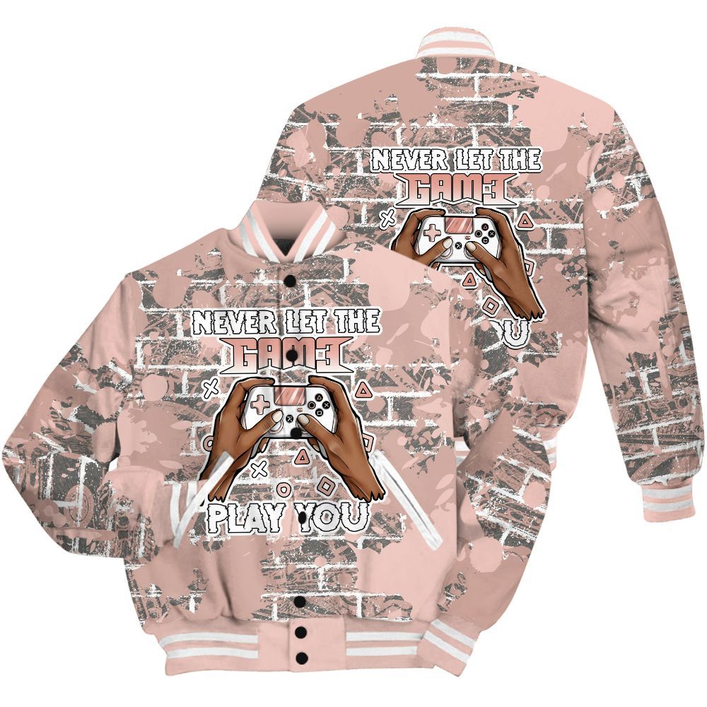 Varsity Jacket To Match Low Legend Pink 11s Shirt - PlayGame Human Brick All Over Print