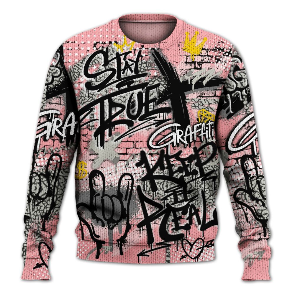 Knitted Sweater To Match Retro Wings 3s - True It Real Graffiti Streetwear