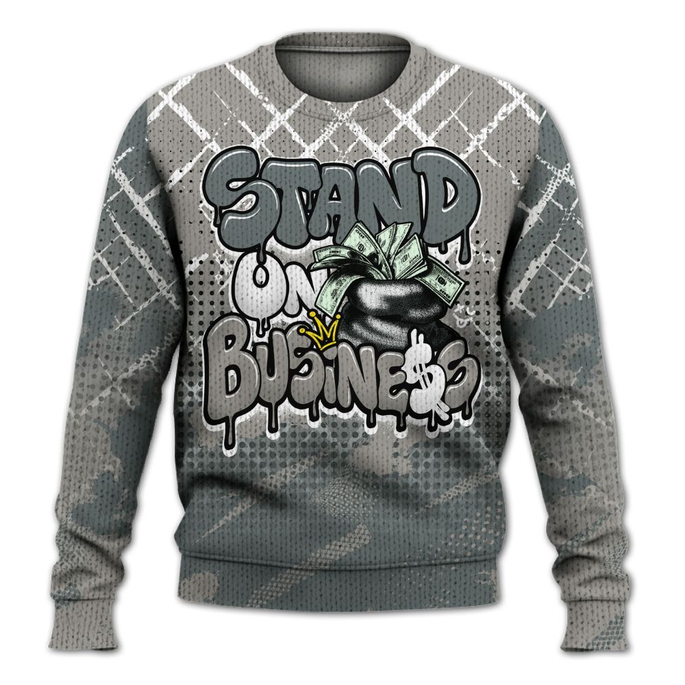 Knitted Sweater To Match Cool Grey 9s - Halftone Stand Business Dripping