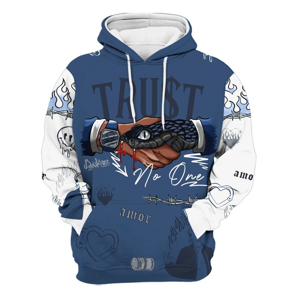 Hoodie To Match Midnight Navy 4s - Snake Trust No One All Over Print