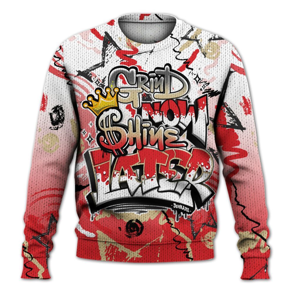 Knitted Sweater To Match Prime 93 Fire Red - Grind Shine Later Drip