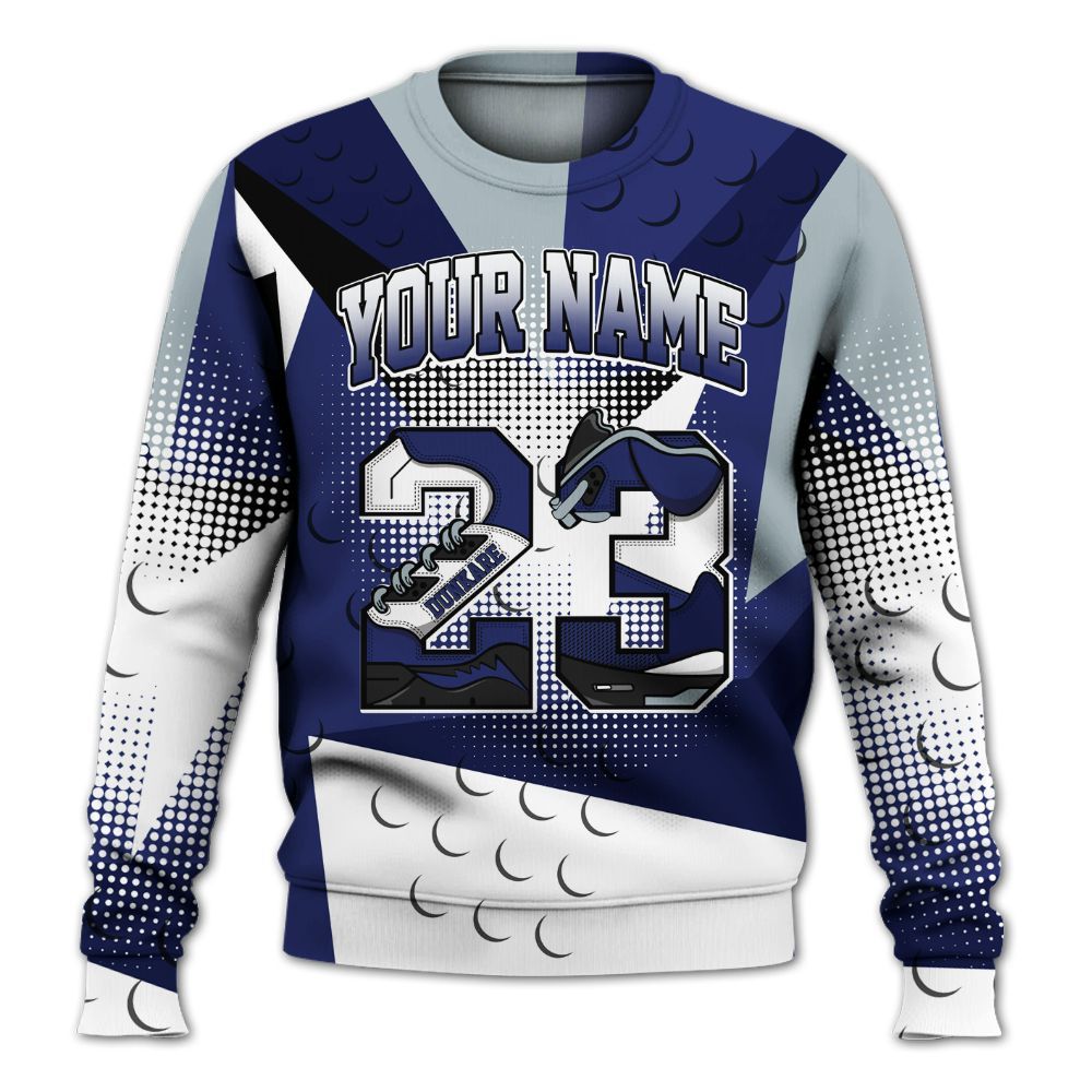 Sweatshirt To Match Midnight Navy 11s - Poly Custom Name Number 23 5s All Over Print