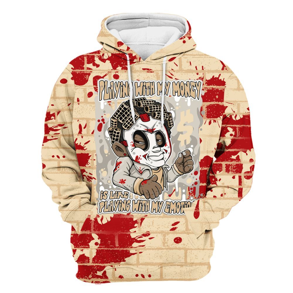 Hoodie To Match Dunk Low Strawberry Waffle - Playing With My Money Graphic Halloween All Over Print