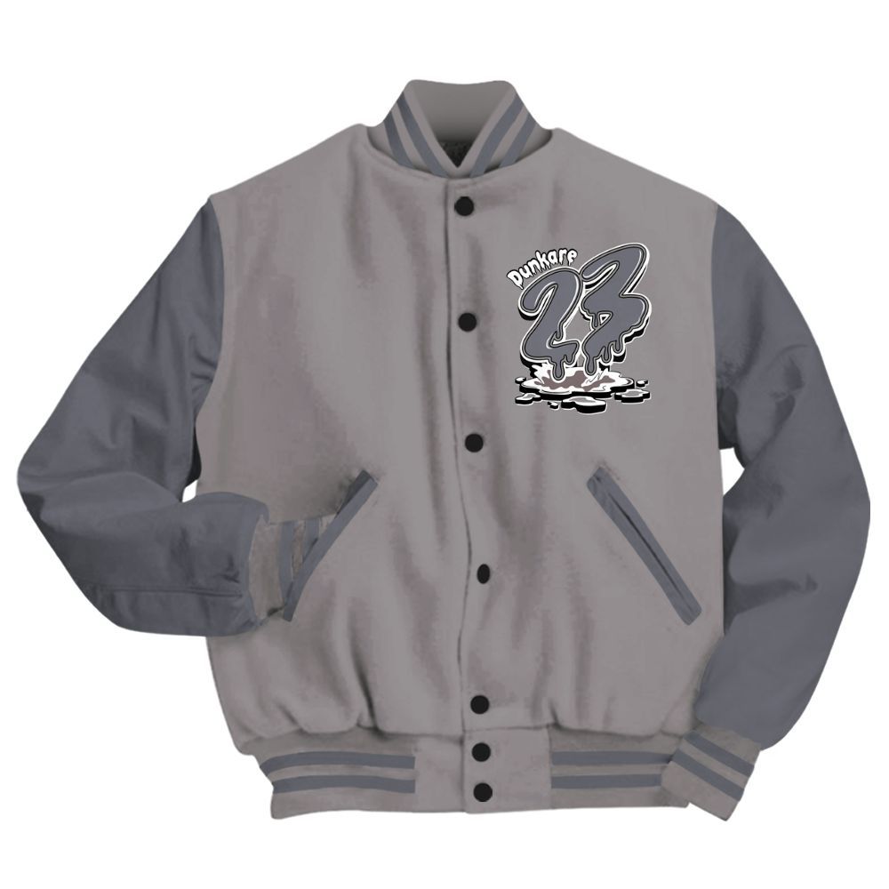 Varsity Jacket To Match Cool Grey 11s - Custom Name 23 Drip All Over Print