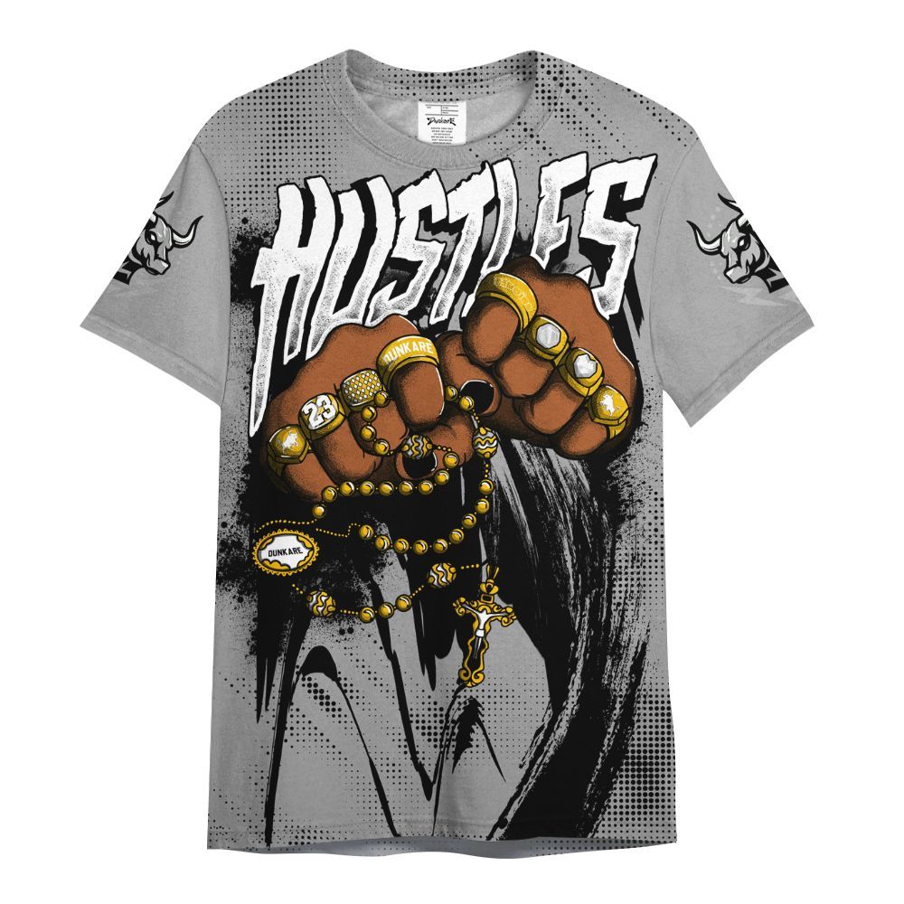 Shirt To Match Black Wolf Grey 12s - Hustle Make Money All Over Print