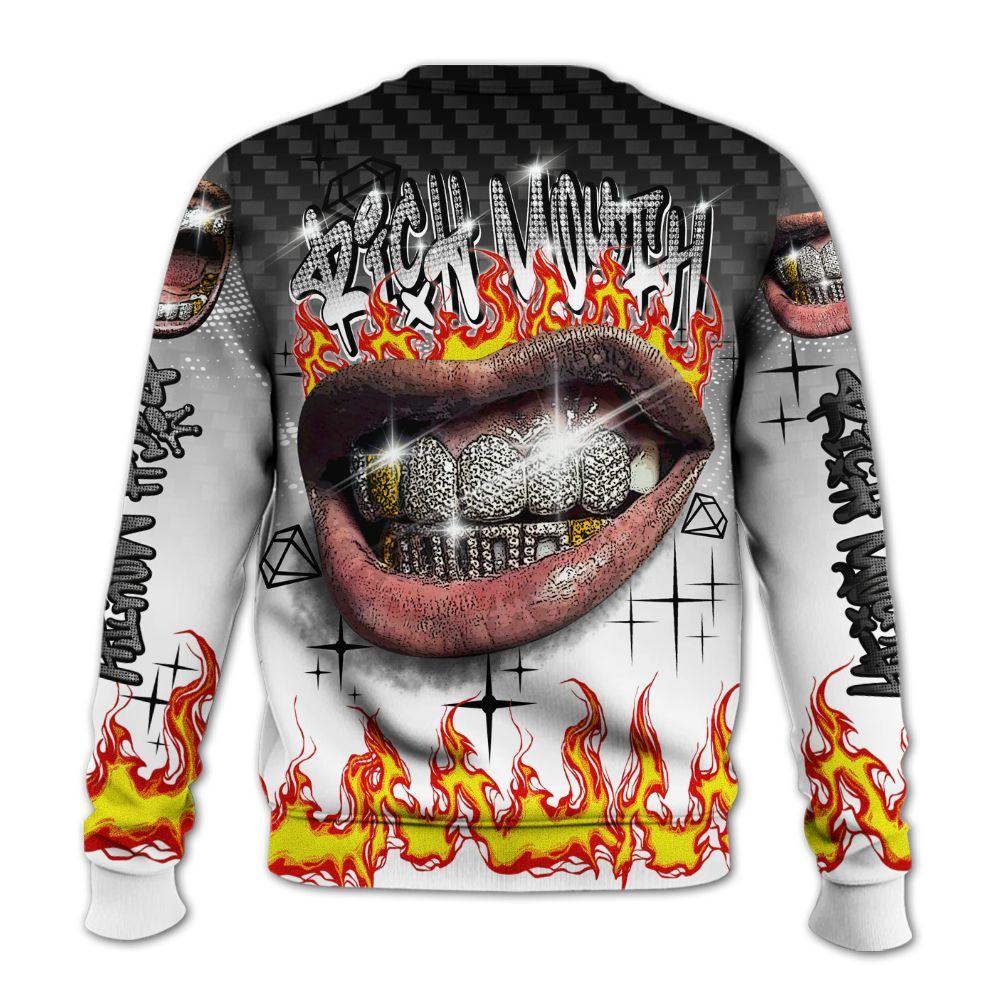 Sweatshirt To Match Kobe 9 EM Protro Halo - Rich Mouth Fire Rap Retro 90s All Over Print