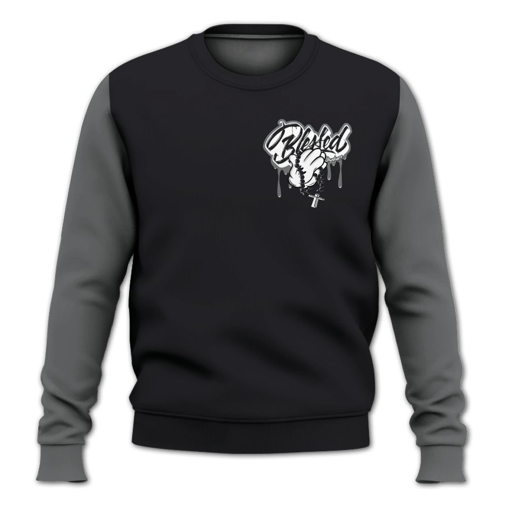 Sweatshirt To Match White Thunder 4s - Custom Name God Blessed Drip All Over Print