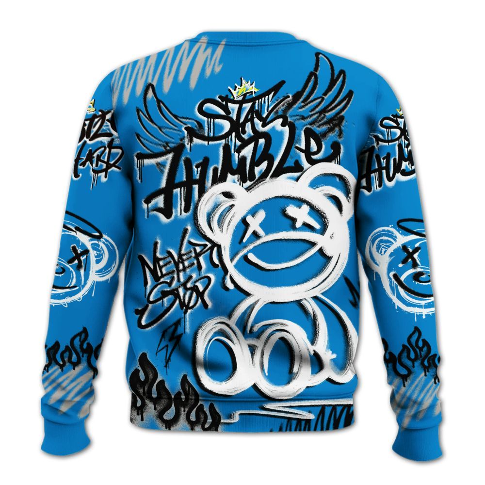 Sweatshirt To Match Industrial Blue 4s - Humble Drip Streetwear Graffity All Over Print