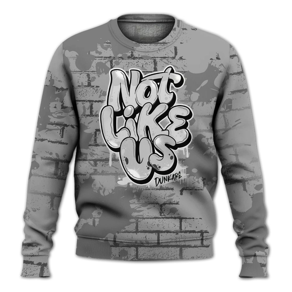 Sweatshirt To Match Black Wolf Grey 12s - None Like Us Graphic Brick Art All Over Print