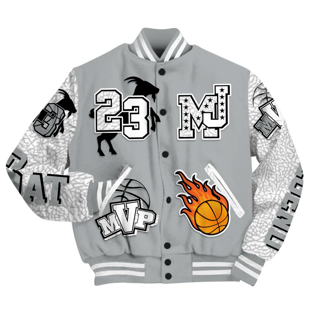 Varsity Jacket To Match Retro Pure Money 3s - 23 Goat MVP Basketball All Over Print