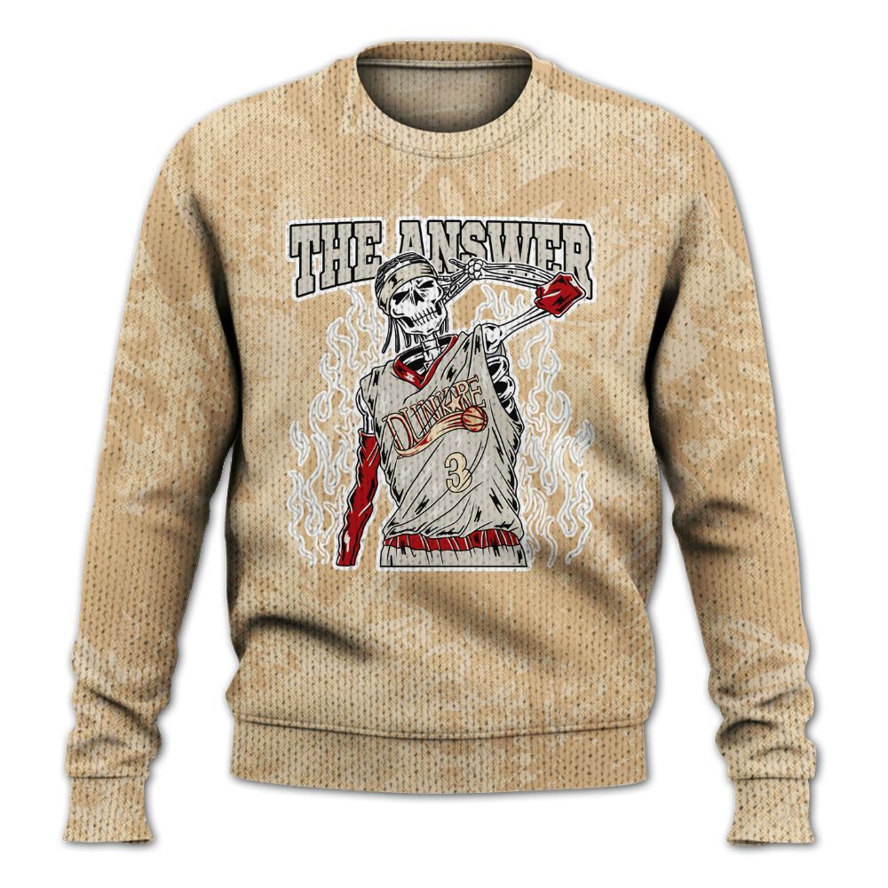 Knitted Sweater To Match Dunk Low Strawberry Waffle - Allen Answer Skeleton Heart