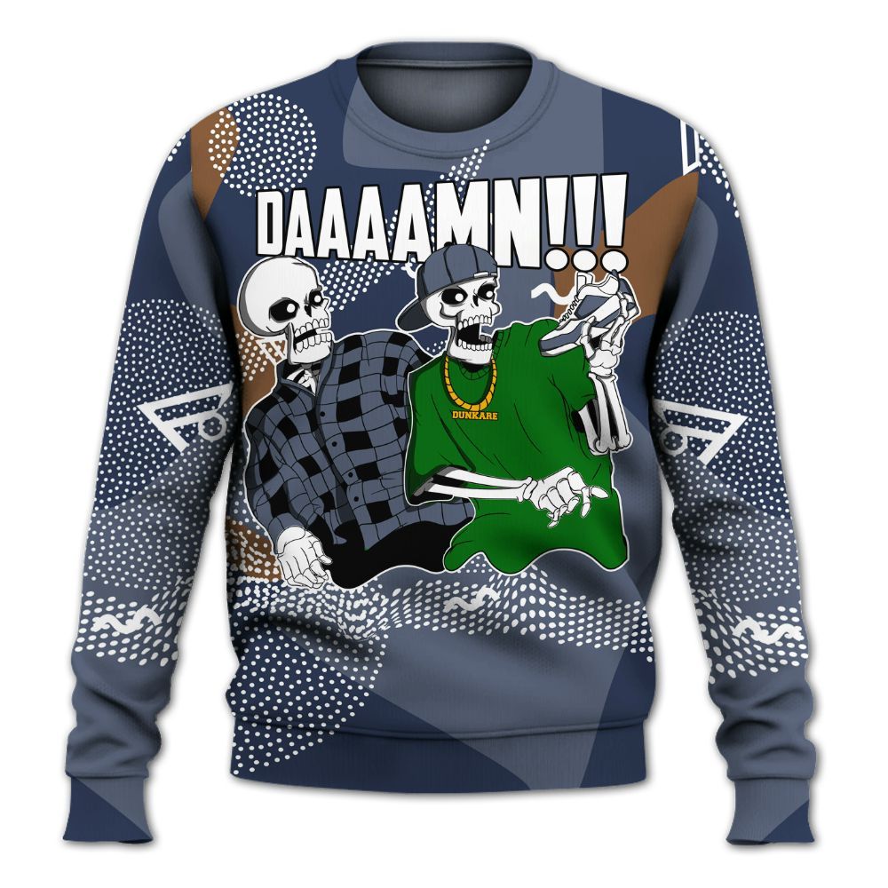 Sweatshirt To Match Midnight Navy 13s - Graphic Meme Damnn All Over Print