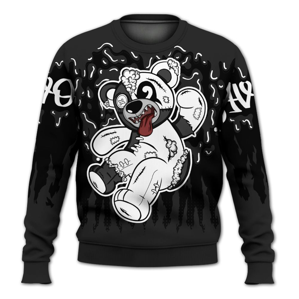 Sweatshirt To Match Black Cat NET 4s - Havok Bear Dripping All Over Print