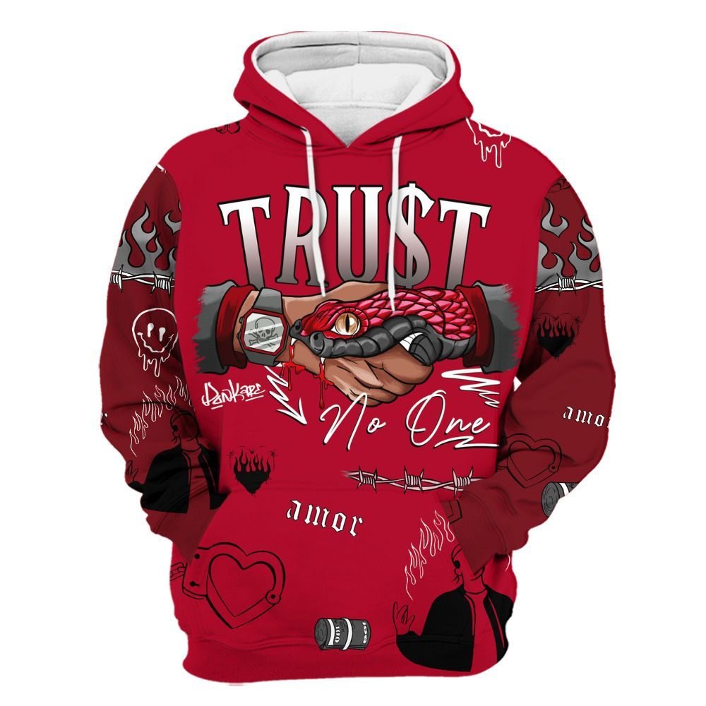 Hoodie To Match Air Foamposite Pro Gym Red - Snake Trust No One All Over Print