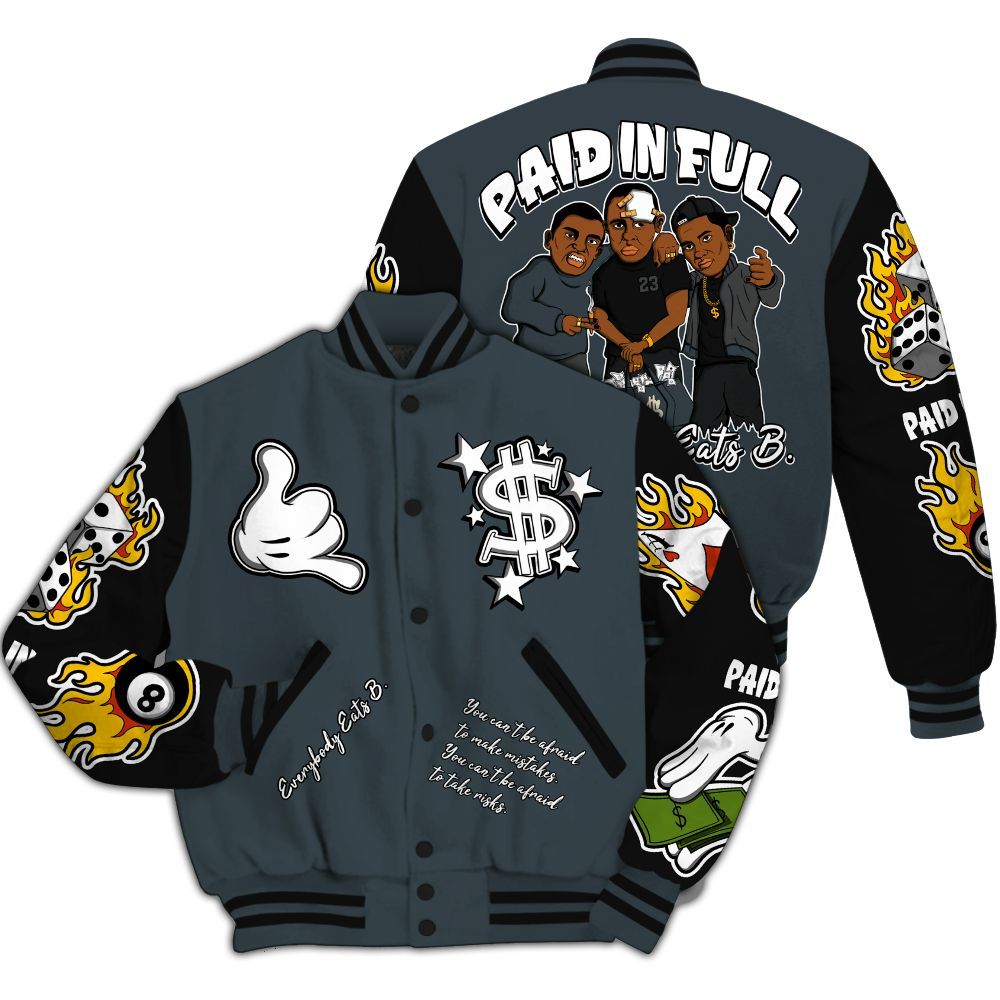Varsity Jacket To Match Air Max Sunder Gore Tex Black - Everybody Paid In Full Graphic All Over Print