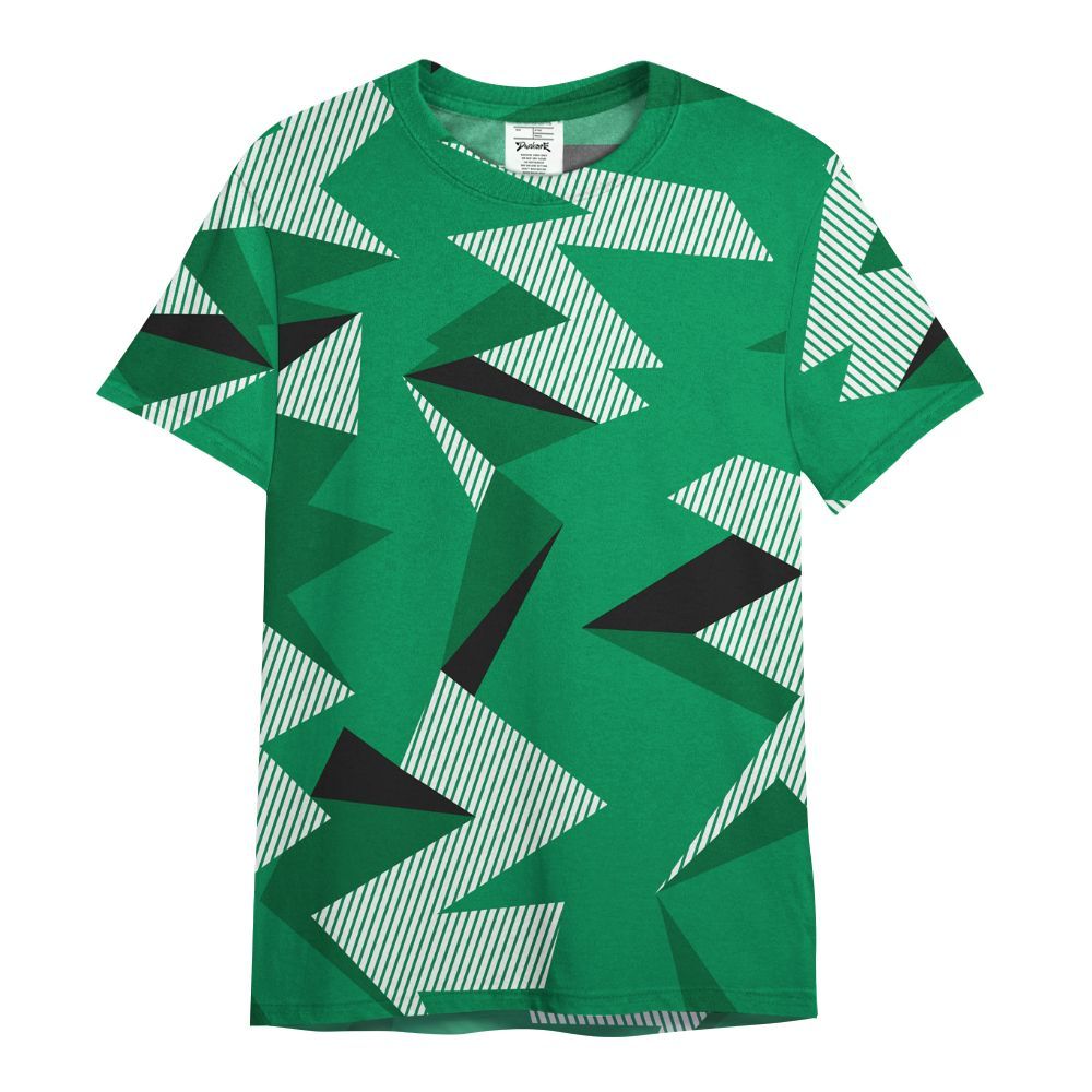Shirt To Match Mid Lucky Green 1s - Geometric Camouflage Pattern All Over Print