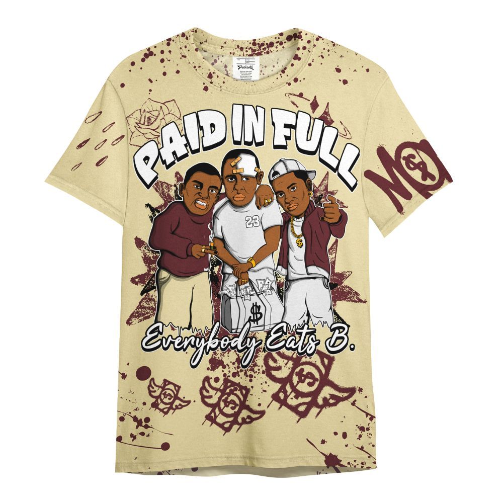 Shirt To Match Women Phantom 12s - Everybody Paid In Full Crayon All Over Print