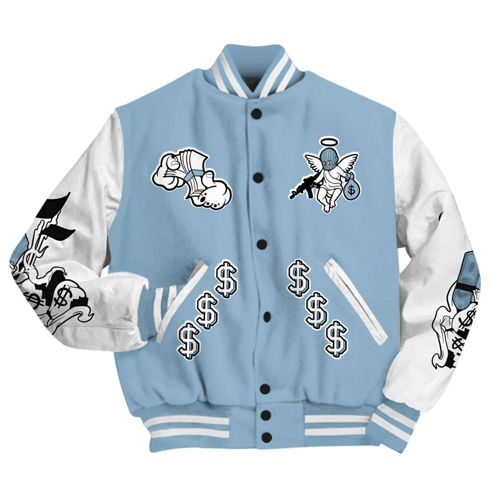 Varsity Jacket To Match High University Blue 1s - Ones Move In Silence Graphic All Over Print